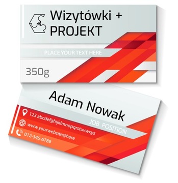 WIZYTÓWKI DWUSTRONNE 200szt 350g + PROJEKT