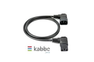 Kabel IN/OUT IEC C13/C14 3x1mm 2m kątowy Kabbe