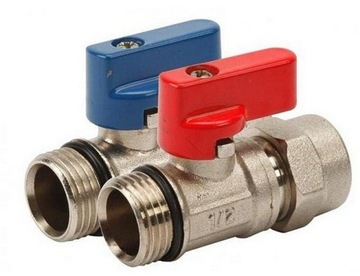 Распределитель центрального отопления 3 контура, секции, клапаны PEX 16 с сальником RPC3