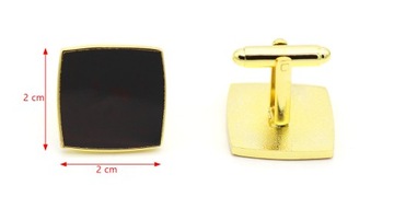 Классические черные запонки для рубашек, сапфировый футляр