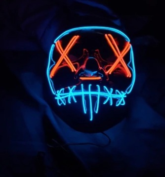 MASKA ŚWIECĄCA LED NEON HALLOWEEN NA IMPREZĘ PURGE