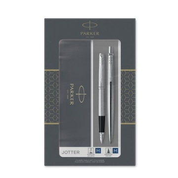 PARKER zestaw DUO JOTTER długopis+pióro stal CT