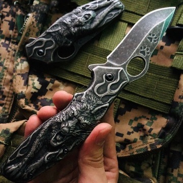 Нож Охотничий карманный WOLF COLLECTION 3D металл KN20