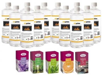 ZESTAW 12L BIOPALIWO bioetanol płyn biokominka aromaterapia 5 olejków