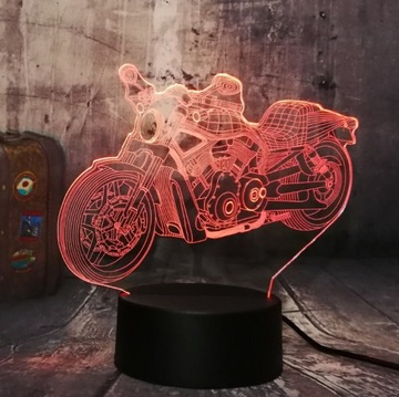 CHOPPER HARLEY MOTOR 3D LED Ночник + ПУЛЬТ ДУ