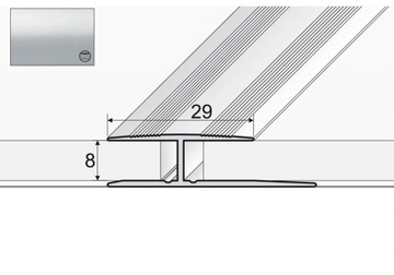 A61 Listwa aluminiowa progowa łącząca 180cm SREBRO