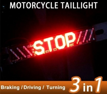 Стоп-сигнал 3в1 светодиодный тюнинг мотоцикла 12В задний фонарь багажника +подарок