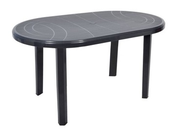 НАБОР STRONG GRAPHITE 4+1 БОЛЬШОЙ ОВАЛЬНЫЙ СТОЛ + ЗОНТИК