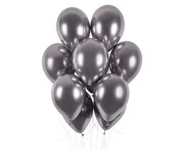 Balony chromowane shiny 13 cali grafitowe 5 szt