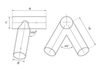 Коннектор для распашных 100х100 - круг 100 градусов.