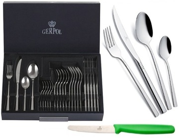 GERPOL 25 SZTUĆCE ZESTAW 24 APOLLO + CUKIER POŁYSK