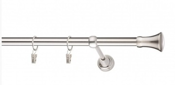 Karnisz Pojedynczy Nikiel 19mm 160cm Monaco Kpl