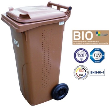Kosz Kubeł Na Śmieci Bioodpady 240L Wentylacja BIO