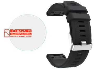 CZARNY Silikonowy Pasek Garmin FENIX 5 + FOLIA
