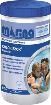 CHLOR SZOK skuteczny granulat chlorowy do basenu 1,2kg MARINA