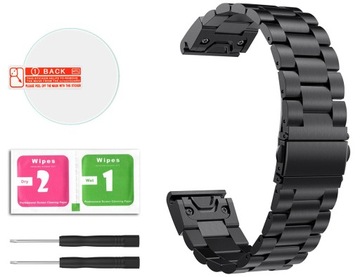 CZARNA BRANSOLETA Garmin FENIX 5 Quick Fit + FOLIA