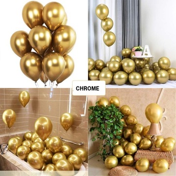 BALONY Lśniące Glossy Błyszczące Balony na Ślub Wesele CHROM 28cm - 50szt