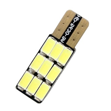ŻARÓWKA LED 9 SMD 5630 W5W T10 CANBUS BIAŁA BOCZNA