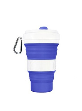 Składany silikonowy kubek na kawę 250-550ML NIEBIESKI