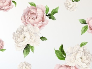 НАКЛЕЙКИ НА НАСТЕНУ ПИОНЫ ЦВЕТЫ 100см x 200см