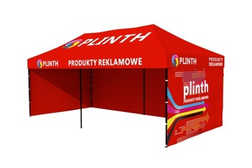Namiot reklamowy 3x6 dużo nadruku, handlowy