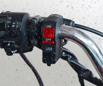 МОТОЦИКЛОВЫЙ ПЕРЕКЛЮЧАТЕЛЬ ВКЛ/ВЫКЛ СВЕТОДИОД + USB