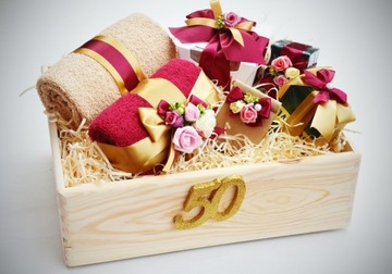 100% ORYGINALNY Prezent na 50 Urodziny Rocznicę Ślubu DUŻY KOSZ PREZENTOWY