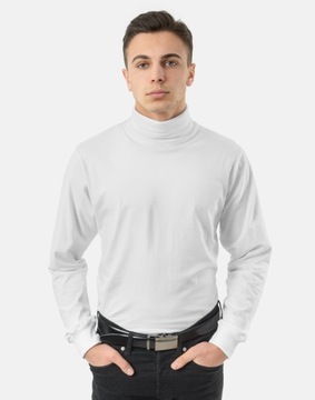 Elegancki Golf Męski cienki sweter AREK r XL biały
