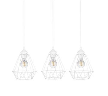 Lampa wisząca sufitowa potrójna biała listwa E27