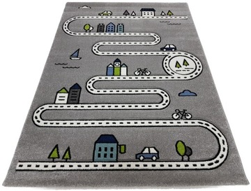 Dywan DIAMOND 3D 140x200 w ulice uliczki szary