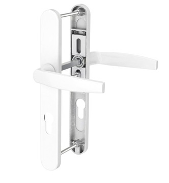 KLAMKO-KLAMKA BIAŁA DO DRZWI DŁUGI SZYLD 92mm