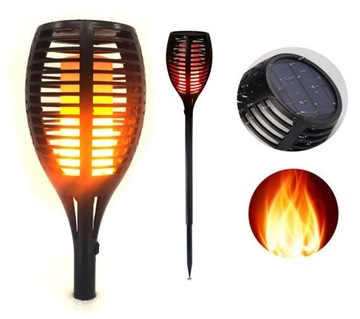 LAMPA SOLARNA EFEKT PŁOMIENIA POCHODNIA 72 LED