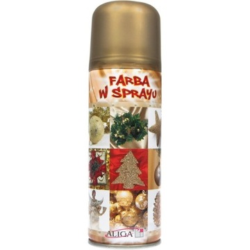 Farba dekoracyjna w sprayu Aliga 250 ml efekt metaliczny ZŁOTA