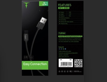 КАБЕЛЬ T-PHOX NETS FAST MICRO USB microUSB 1,2M