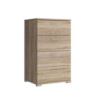 KOMODA 4 SZUFLADY SALON SYPIALNIA / SONOMA BIAŁA