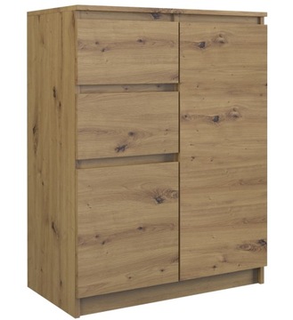 KOMODA SZAFKA 97CM DRZWI SZUFLADY 2D2S DĄB ARTISAN