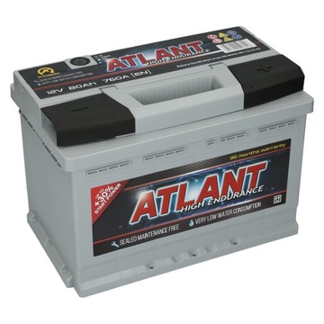 Akumulator ATLANT 12V 80Ah 760A (EN) P+