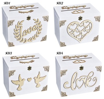 КОРОБКА ДЛЯ КОНВЕРТОВ + ДЛЯ ОБРУЧАЛЬНЫХ КОЛЬЦ, БЕЛЫЙ НАБОР