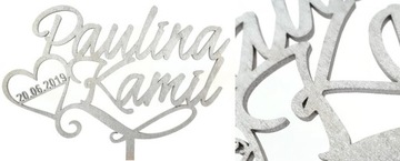 Имена и дата для свадебного торта, свадебный топпер