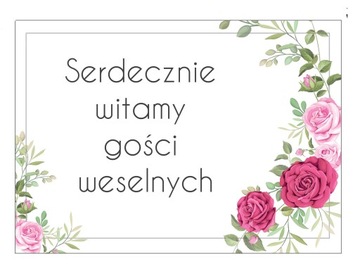 PLAKAT na powitanie gości weselnych 50x70cm ekonom