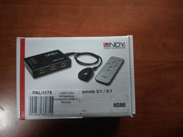 LINDY-USA Kompaktowy przełącznik HDMI 5: 1 PILOT
