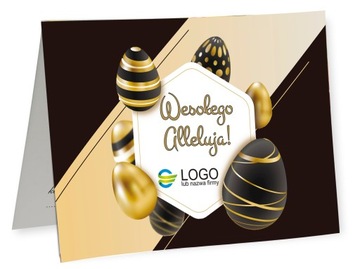 Kartki firmowe Wielkanocne z LOGO Firmy 10 sztuk