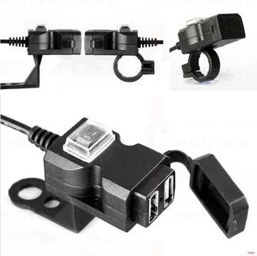 USB-ЗАРЯДНОЕ УСТРОЙСТВО ДЛЯ ПИТАНИЯ РУЛЯ 3.1А МОТОЦИКЛА