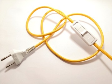 Przewód Kabel w oplocie z wtyczką do lampki 1,5m
