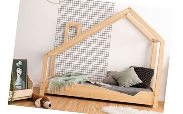 ŁÓŻKO DZIECIĘCE DREWNIANE DOMEK ======= POJEDYNCZE