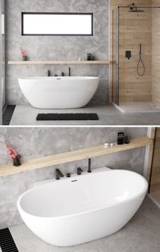 Отдельностоящая акриловая ванна 170х85 МАНДАЛ+СИФОН ХРОМ