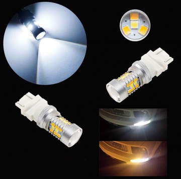 DUAL COLOR P27/7W светодиод 2835 3157 белый + оранжевый