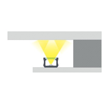 АЛЮМИНИЕВЫЙ ПРОФИЛЬ для LED X 2M SILVER с ЛАМПОЙ