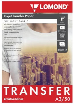 LOMOND PAPIER TERMOTRANSFEROWY A3 5 ark. JASNE