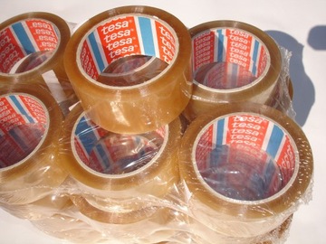 Лента упаковочная прозрачная TESA, резина, комплект/6 шт.